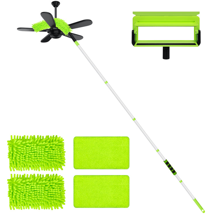 Ceiling Fan Cleaner Duster with 75'' Extension Pole, Flexible Fan Duster for Ceiling Fan Blades, Reusable Cleaning Tool for High Ceiling Fan, Skinny Duster for Tight Spaces