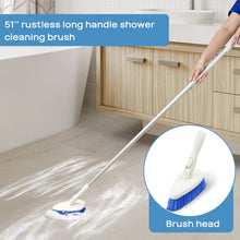 Load image into Gallery viewer, Qaestfy Shower Scrubber Cleaning Brush Combo Bath Tub Tile Cleaner Scrubber Brush with 51'' Adjustable Long Handle Scrub Brush for Bathroom Shower Bathtub Wall Mop Cleaning Scrubbing