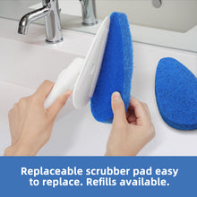 Load image into Gallery viewer, Qaestfy Shower Bathtub Tub Tile Scrubber Cleaning Brush with 51'' Handle, 5 Non-Scratch Scouring Pads, Adjustable Long Handled Scrub Brush for Cleaning Shower Bathroom Vessel Sinks Toilet Wall Floor