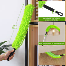 Load image into Gallery viewer, Ceiling Fan Cleaner Duster with 75'' Extension Pole, Flexible Fan Duster for Ceiling Fan Blades, Reusable Cleaning Tool for High Ceiling Fan, Skinny Duster for Tight Spaces