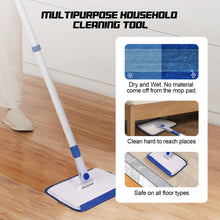Load image into Gallery viewer, Qaestfy Baseboard Cleaner Tool with Handle, Wall Floor Mop with Extendable Long Handle Duster for Cleaning Window, Floor, Skirting Board, Ceiling, Shower, Tub Tile, Kitchen with 6 Reusable Pads