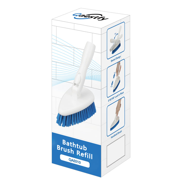 Qaestfy Bathtub Brush Refill Replacement Shower Tub and Tile Cleaning Lock in Place Scrub Brushes Head for Bathroom Wall Floor Scrubbing Compatiable with QAE008 & QAE002 Model QAE010