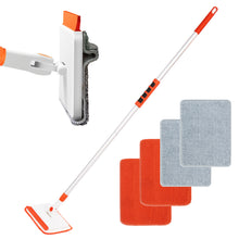 Load image into Gallery viewer, Qaestfy Wall & Baseboard Cleaner Mop Tool with 49'' Long Handle for Cleaning Window Floor Skirting Board Ceiling Bathtub Tub Tile Scrubber Brush Duster with 4 Reusable Pads