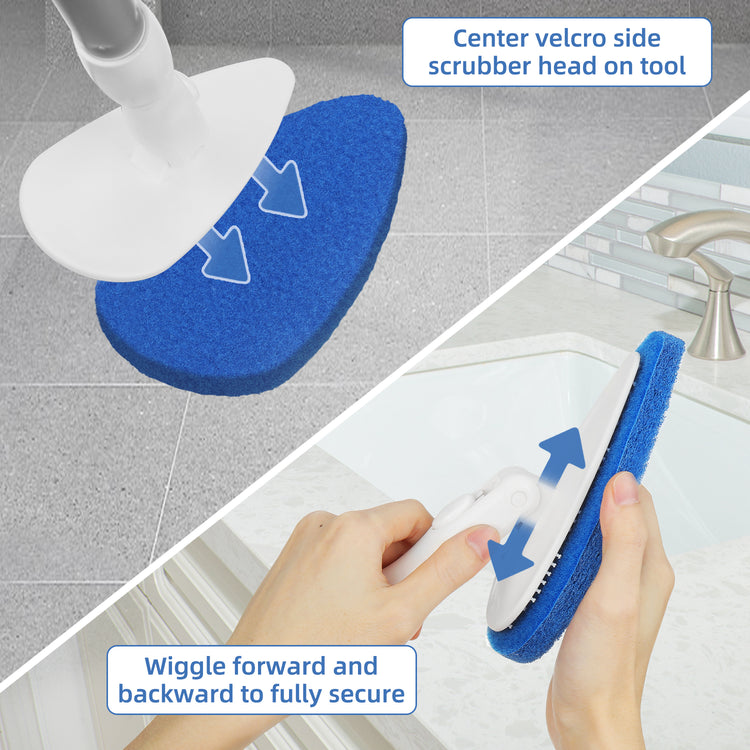 Qaestfy Pack of 2 Scrubber Pad Refill Compatible with QAE008 Shower Bathtub Tub and Tile Scrubber Cleaning Brush with Long Handle Model QAE009