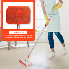 Load image into Gallery viewer, Qaestfy Wall & Baseboard Cleaner Mop Tool with 49'' Long Handle for Cleaning Window Floor Skirting Board Ceiling Bathtub Tub Tile Scrubber Brush Duster with 4 Reusable Pads