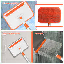 Load image into Gallery viewer, Qaestfy Wall & Baseboard Cleaner Mop Tool with 49'' Long Handle for Cleaning Window Floor Skirting Board Ceiling Bathtub Tub Tile Scrubber Brush Duster with 4 Reusable Pads