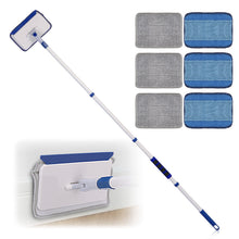 Load image into Gallery viewer, Qaestfy Baseboard Cleaner Tool with Handle, Wall Floor Mop with Extendable Long Handle Duster for Cleaning Window, Floor, Skirting Board, Ceiling, Shower, Tub Tile, Kitchen with 6 Reusable Pads
