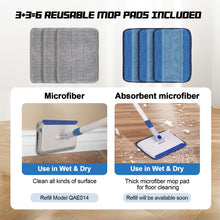 Load image into Gallery viewer, Qaestfy Baseboard Cleaner Tool with Handle, Wall Floor Mop with Extendable Long Handle Duster for Cleaning Window, Floor, Skirting Board, Ceiling, Shower, Tub Tile, Kitchen with 6 Reusable Pads
