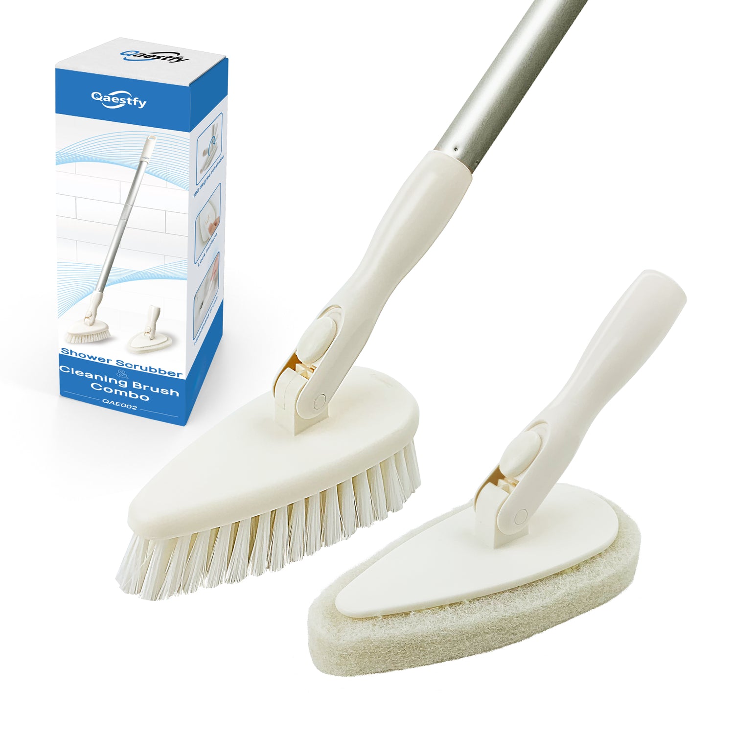 Grout Brush for Tile Floors, Grout Scrubber with Long Handle, 49'' Shower  Grout Cleaning Tool