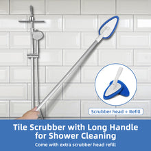 Load image into Gallery viewer, Qaestfy Shower Bathtub Tub and Tile Scrubber Brush with 51'' Adjustable Long Handle Cleaning Brushes Lock in Place Scrub Brush Head for Bathroom Wall Floor Scrubbing Model QAE008
