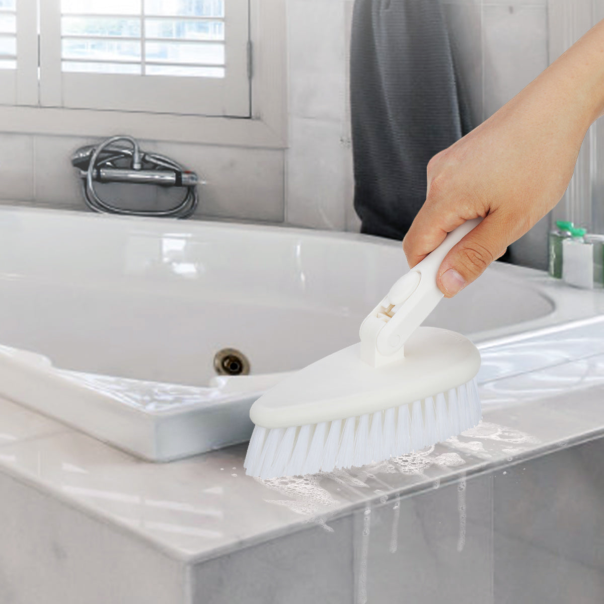 Qaestfy Shower Scrubber Cleaning Brush Combo Tub and Tile Scrubber