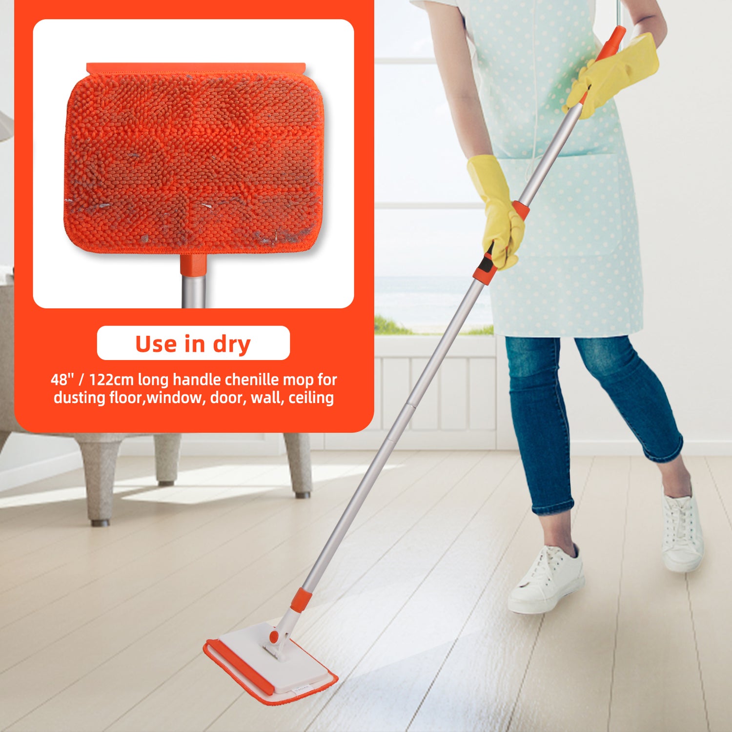 Wall Cleaner & Baseboard Cleaner with Handle—Wall Mop Cleaner