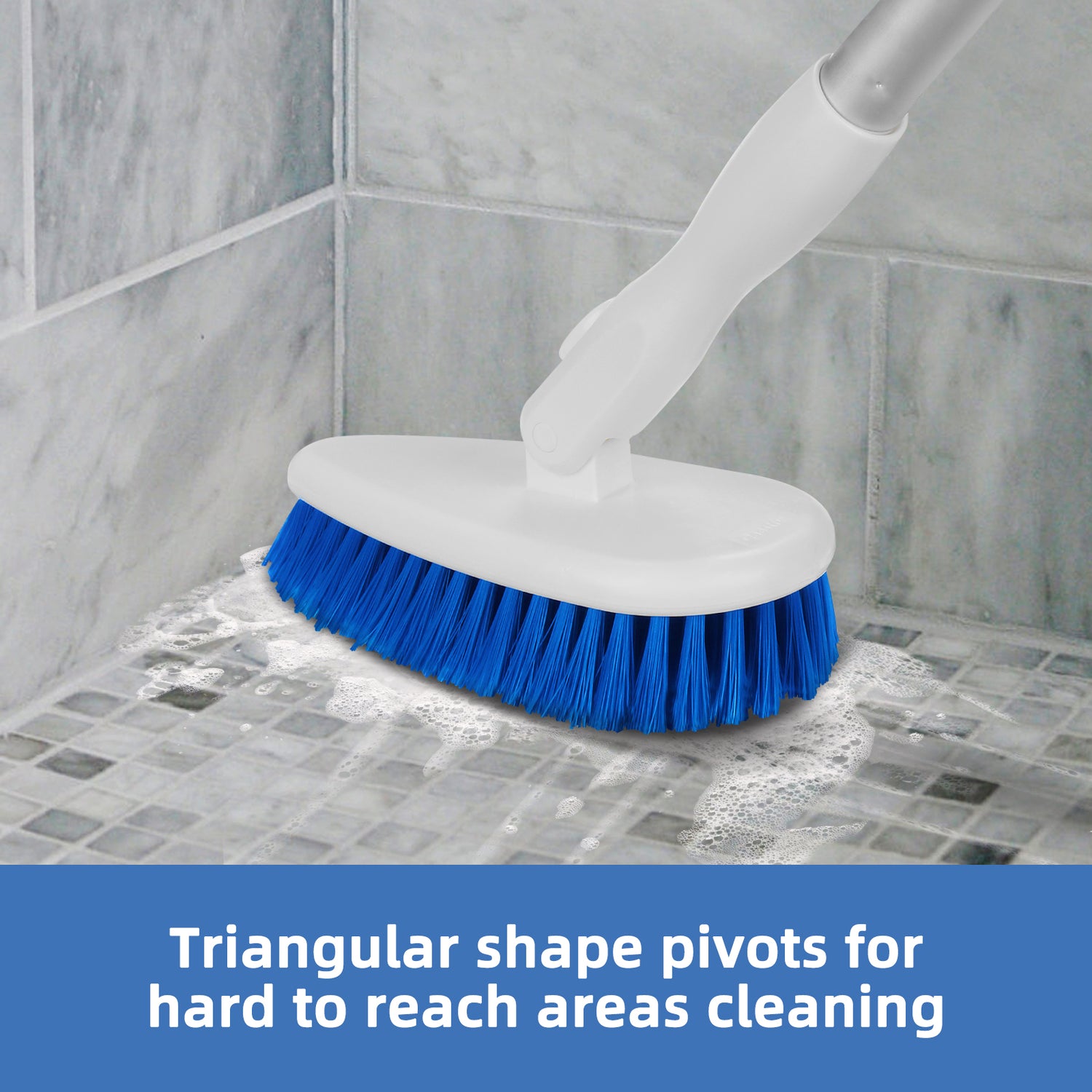 Qaestfy Shower Bathtub Tile Scrubber Brush with Extendable Aluminum Long  Handle for Bathroom Wall Floor Scrubbing 